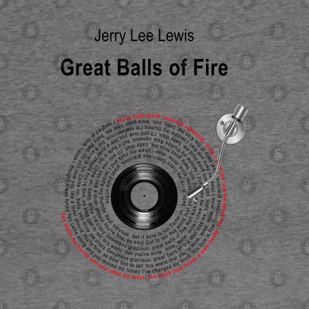 GREAT BALLS OF FIRE LYRICS ILLUSTRATIONS by Vansa Design